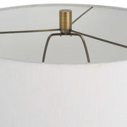 Uttermost Miraz black floor lamp with sleek, modern design and a tall, slender structure, ideal for contemporary living spaces.