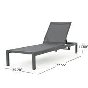 Noble House outdoor patio chaise lounge with five reclining positions, featuring cushioned support and weather-resistant design.