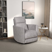Lawson - Swivel Glider Suede Recliner Chair - Latte - R&R Furniture Gallery (Fountain Valley, CA)