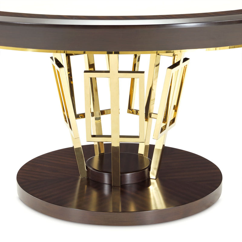Belmont Place - 60" Round Dining Table - Espresso - R&R Furniture Gallery (Fountain Valley, CA)