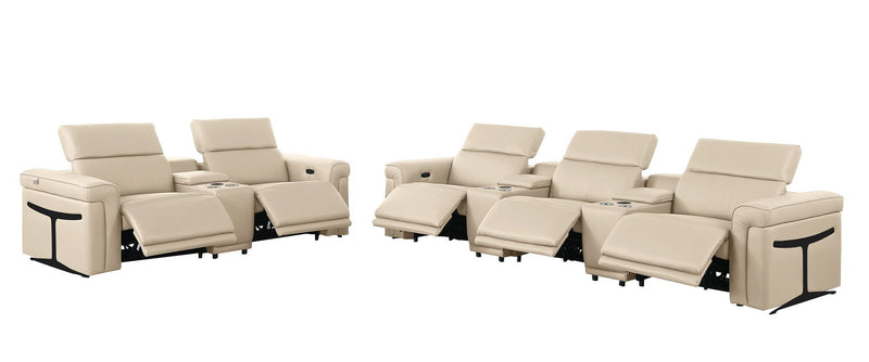 1126 - 8-Piece Modular Power Reclining Sofa & Loveseat Set In With 5 Power Recliners & Power Headrests