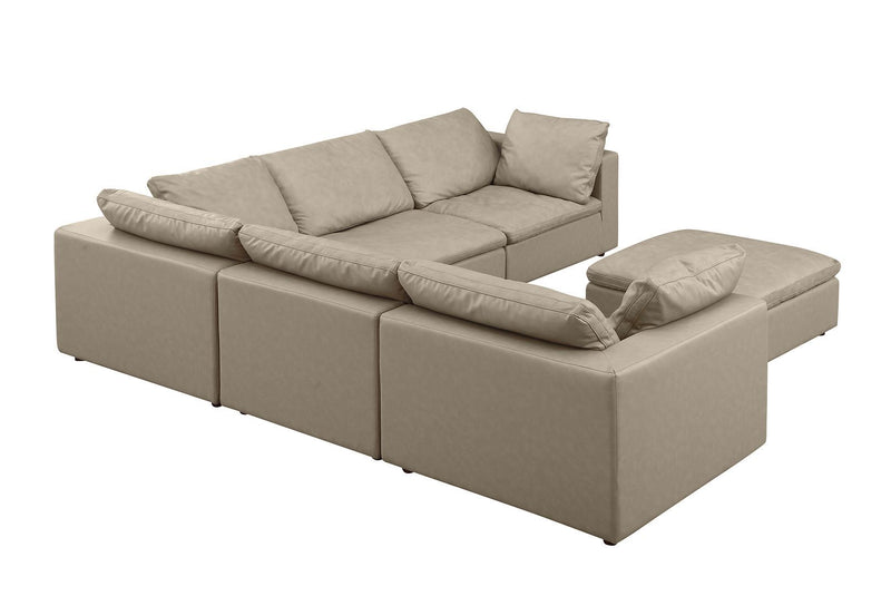 1100 - 6-Piece L-Shaped Sectional (Top-Grain Italian Leather)