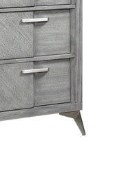 5 Drawer Chest Book Matched Veneers - Gray - R&R Furniture Gallery (Fountain Valley, CA)