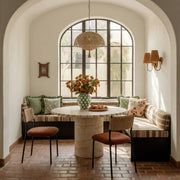 Set of two Celine boucle dining chairs by TOV Furniture with plush upholstered seats and modern design.