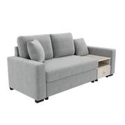 Noble House modular sofa couch with storage armrest and center console, beige fabric, plush cushions, and modern design.