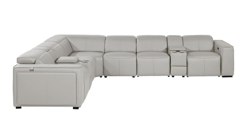 1224 - 8-Piece L-Shaped Sectional Sofa In With 3 Power Recliners & Power Headrests