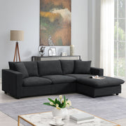 Modern Sectional Sofa With Throw Pillows, Cloud L Shaped Couch Set With Wide 4 Seat Comfy Couch Set With Movable Ottoman - R&R Furniture Gallery (Fountain Valley, CA)