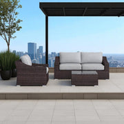 Outdoor Wicker Conversation Set With Cushions, All Weather - R&R Furniture Gallery (Fountain Valley, CA)