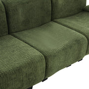 Noble House 3-seater sofa with curved armrests, stationary design, upholstered in neutral fabric, showcasing modern living room style.