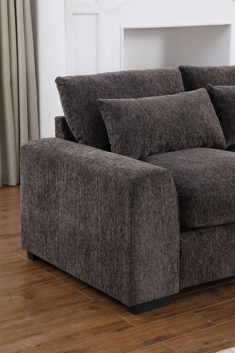 Nyeisha - Piece Upholstered Sofa & Chaise - Coffee - R&R Furniture Gallery (Fountain Valley, CA)