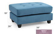 Contemporary upholstered ottoman by Glory Furniture with a sleek design and soft fabric, ideal for modern living rooms.