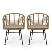 Randy - Modern Wicker Chair With Water Resistant Cushions - Brown / Beige - R&R Furniture Gallery (Fountain Valley, CA)