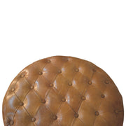 Buffalo - Round Ottoman With Castor Legs - Brown - R&R Furniture Gallery (Fountain Valley, CA)