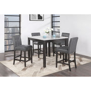 Leon - Bar Table And 4 Bar Stools - Espresso / White - R&R Furniture Gallery (Fountain Valley, CA)