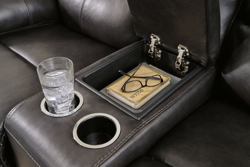 Mountainous - Power Reclining Loveseat With Console /Adj Headrest - Eclipse - R&R Furniture Gallery (Fountain Valley, CA)