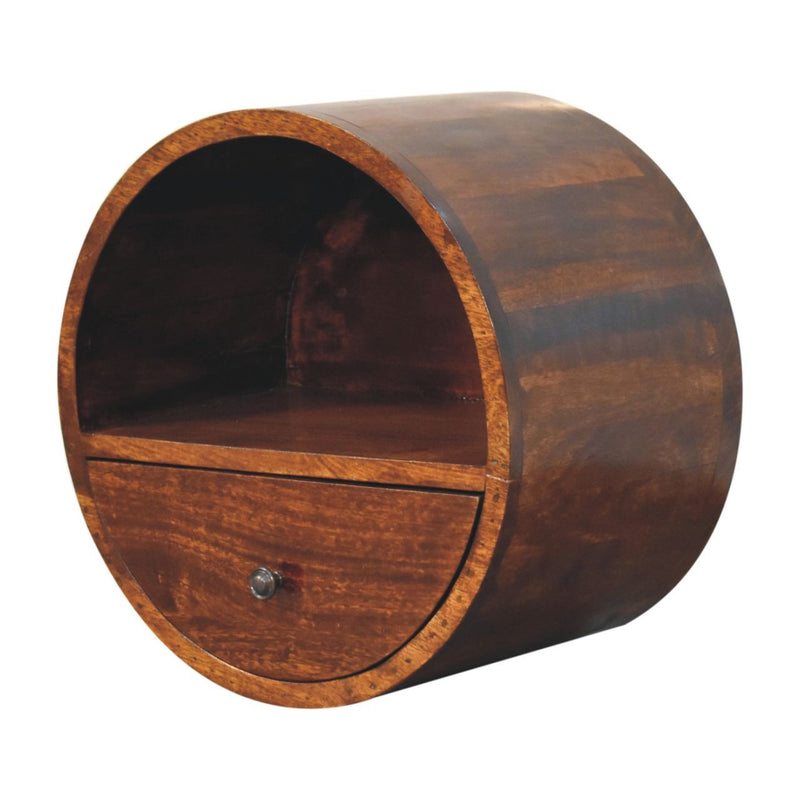 Floating Circle Bedside Table - Chestnut - R&R Furniture Gallery (Fountain Valley, CA)