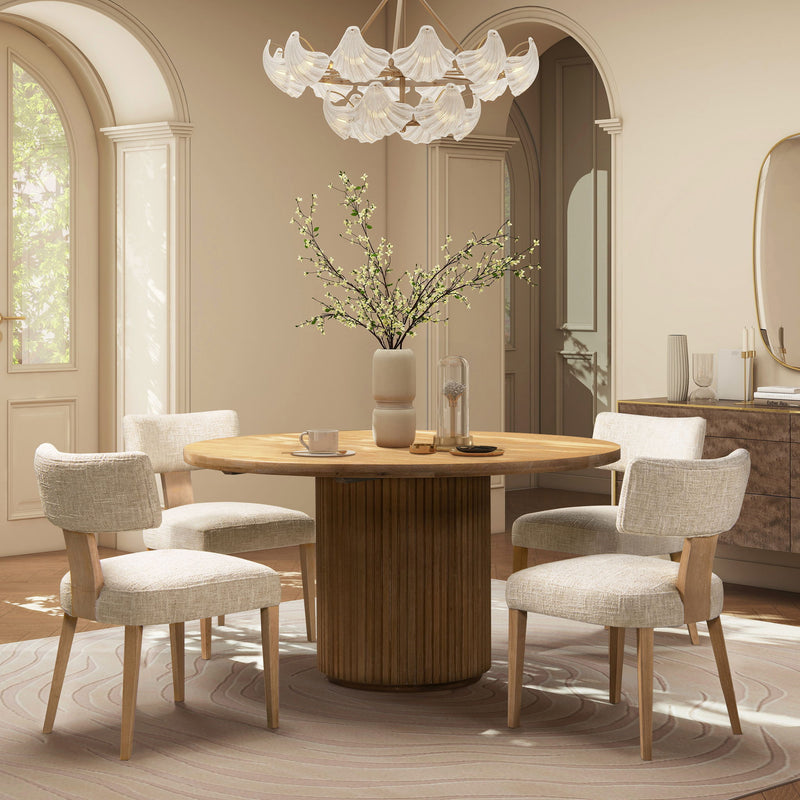 Louise - Split Back Upholstered Dining Side Chair (Set of 2) - Travertine Beige - R&R Furniture Gallery (Fountain Valley, CA)