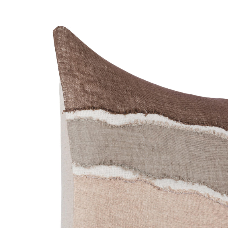 Bikram - 22" x 22" LN Pillow - Ivory / Mocha Cream - R&R Furniture Gallery (Fountain Valley, CA)