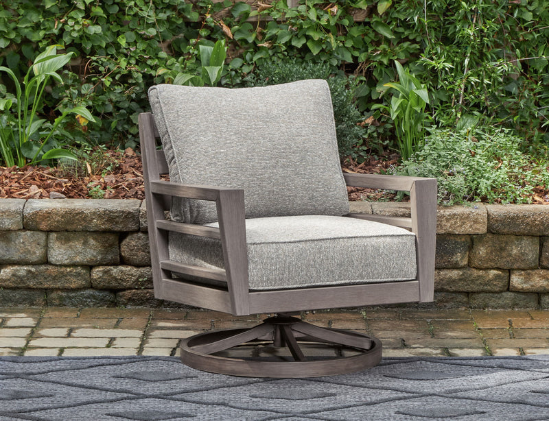 Hillside Barn - Swivel Lounge W/ Cushion - Gray / Brown - R&R Furniture Gallery (Fountain Valley, CA)