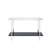 Angwin - Console Table - Mirrored, Faux Marble Top & Chrome - R&R Furniture Gallery (Fountain Valley, CA)