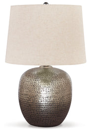 Magalie - Metal Table Lamp  - Antique Silver Finish - R&R Furniture Gallery (Fountain Valley, CA)