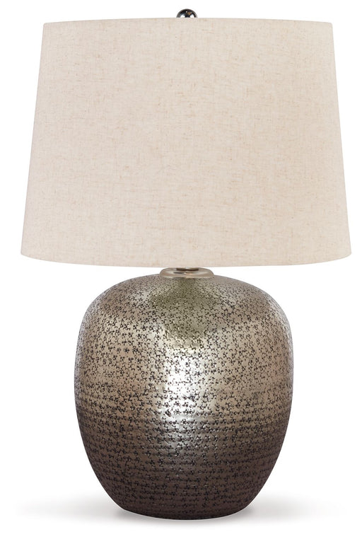 Magalie - Metal Table Lamp  - Antique Silver Finish - R&R Furniture Gallery (Fountain Valley, CA)