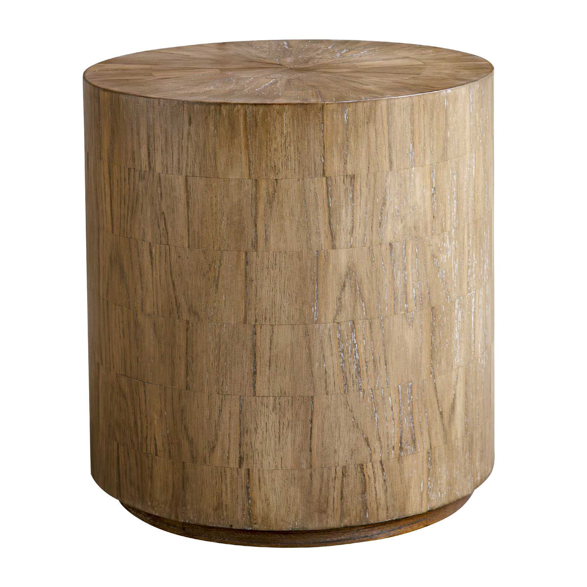Nevis - Wood Cylinder Side Table - Woodtone