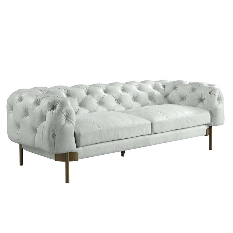 Ragle - Sofa - Vintage White Top Grain Leather - R&R Furniture Gallery (Fountain Valley, CA)