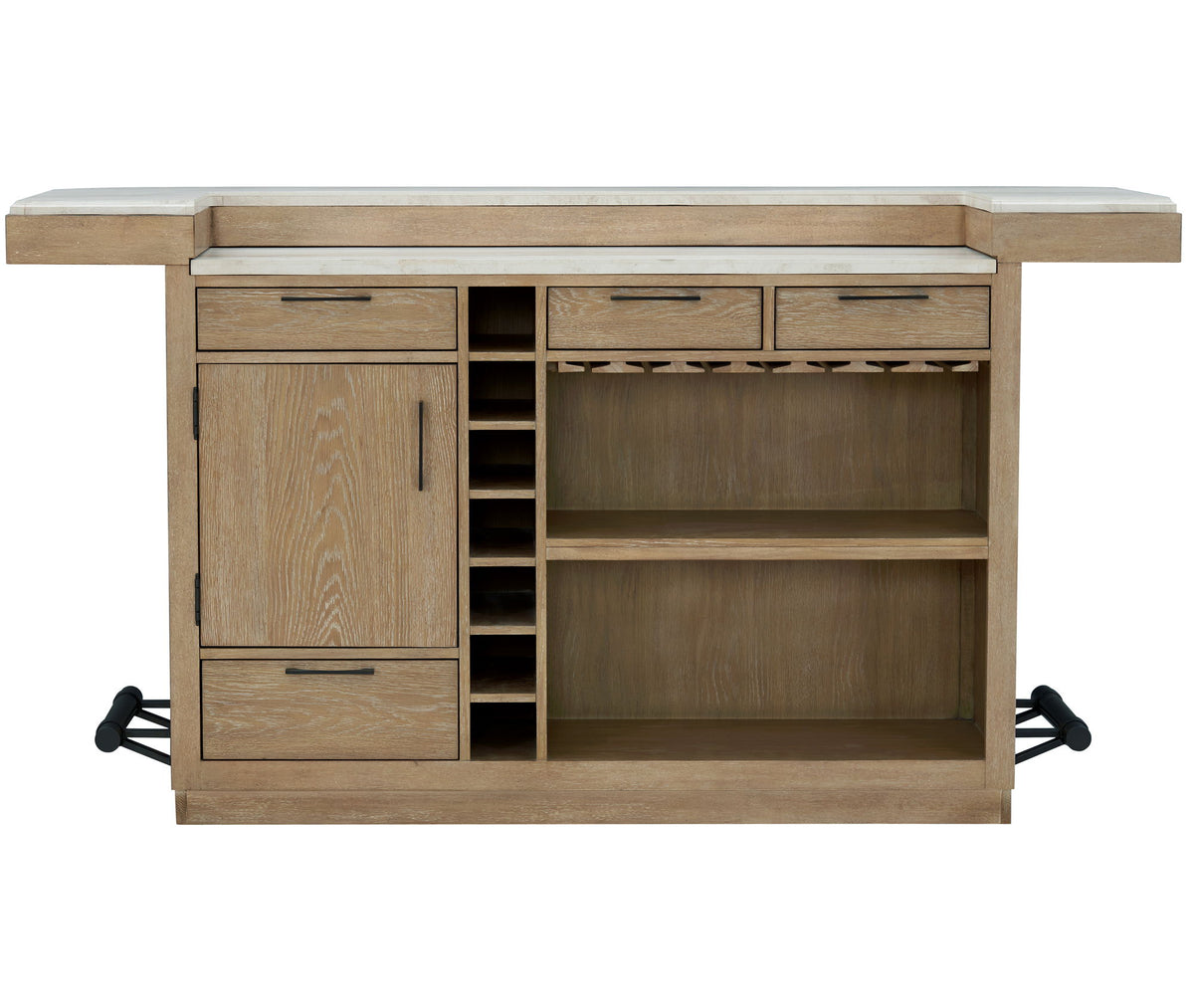 Escape - Dining Bar With Stone Top - Glazed Natural Oak / Vanilla Bean
