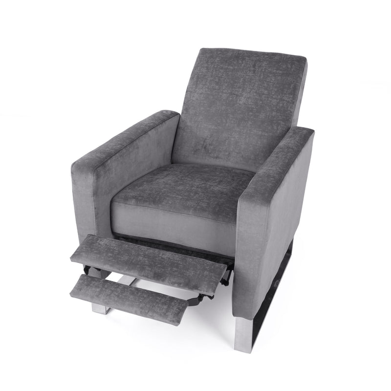 Bolt - Upholstered Recliner Chair With Stainless Steel Base - Gray / Chrome - R&R Furniture Gallery (Fountain Valley, CA)
