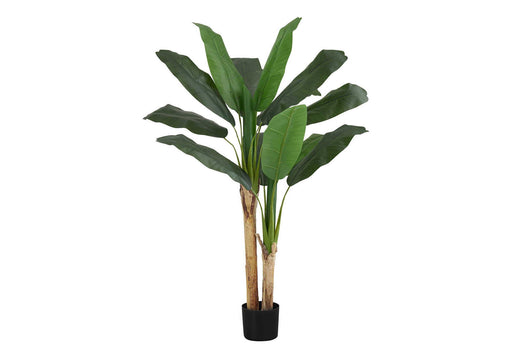 55" Tall, Artificial Plant, Banana Tree, Indoor, Faux, Fake, Floor, Greenery, Potted, Real Touch, Decorative - Green / Black - R&R Furniture Gallery (Fountain Valley, CA)