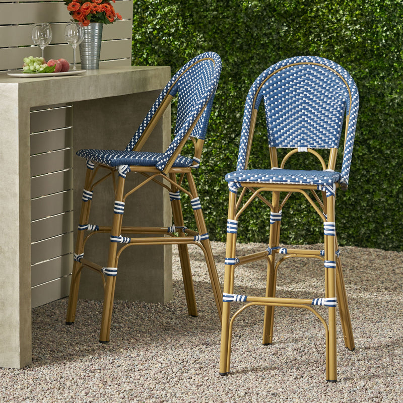 Outdoor Pe Rattan French Barstool Set - R&R Furniture Gallery (Fountain Valley, CA)