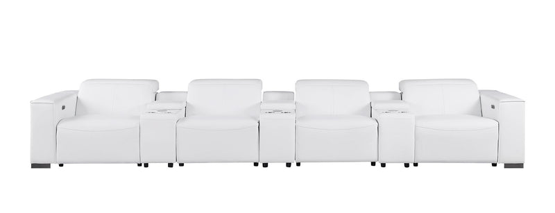 1208 - 7 Piece Leather Sofa With 4 Power Recliners And Power Headrests