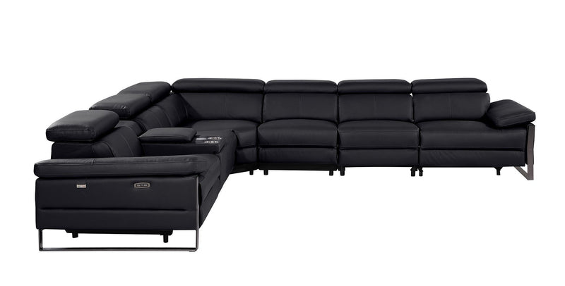 1246 - 7-Piece L-Shaped Modular Power Reclining Sectional With 3 Power Recliners And Power Headrests