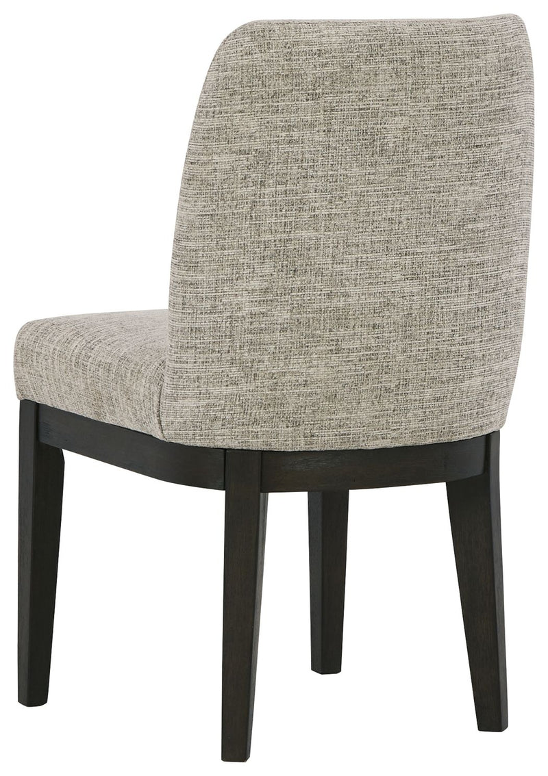 Burkhaus - Dining UPH Side Chair (Set of 2) - Beige / Dark Brown - R&R Furniture Gallery (Fountain Valley, CA)