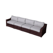 Contemporary Outdoor Rattan Wicker Sectional Seating Group With Cushions - R&R Furniture Gallery (Fountain Valley, CA)