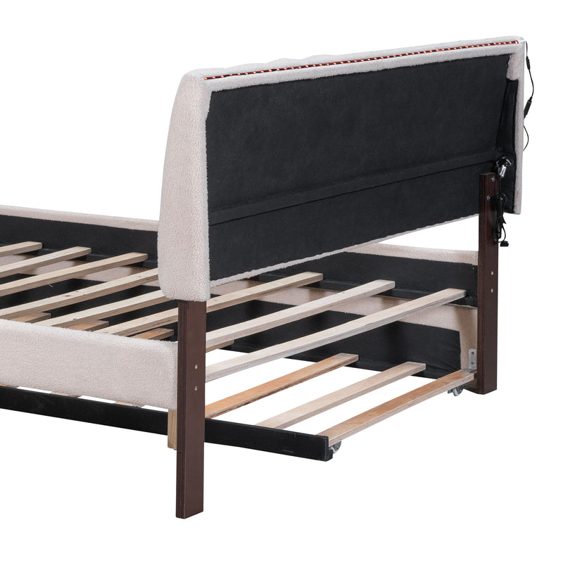 Upholstered Platform Bed With Trundle - R&R Furniture Gallery (Fountain Valley, CA)