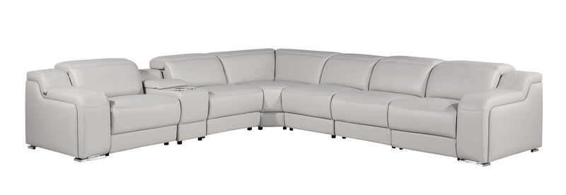 1116 - Power Reclining Italian Leather Sectional - R&R Furniture Gallery (Fountain Valley, CA)