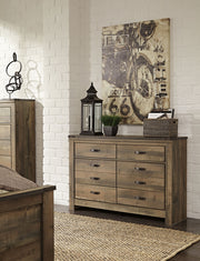 Trinell - Six Drawer Dresser - 61.34" x 15.98" x 42.99" - Brown Dark - R&R Furniture Gallery (Fountain Valley, CA)