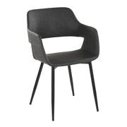 Pair of Lumi Source Margarite mid-century modern dining chairs with wooden legs and upholstered seats, set of two.