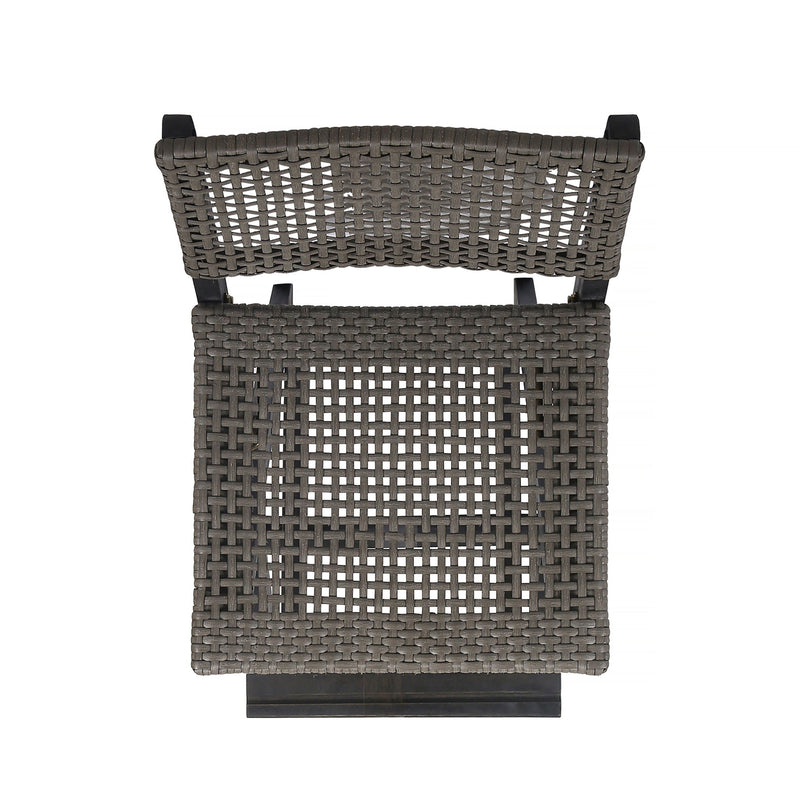 Outdoor Folding Acacia Wood Barstools With Rattan Backrest And Seat - R&R Furniture Gallery (Fountain Valley, CA)