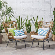 Modern Aesthetic Outdoor Rattan Accent Chair With Metal Legs - R&R Furniture Gallery (Fountain Valley, CA)