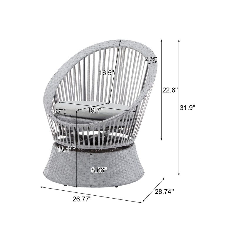 Modern Swivel Wicker Lounge Chair With Round Design - R&R Furniture Gallery (Fountain Valley, CA)