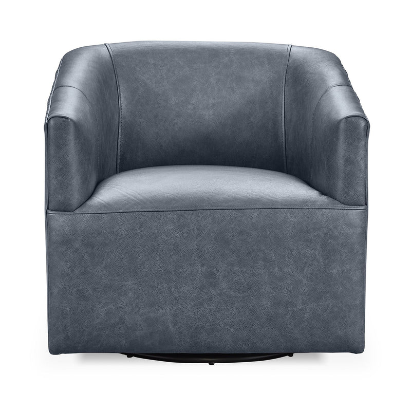 Classic Home Vernon swivel chair with a plush upholstered seat and wooden base, showcasing a modern and comfortable design.