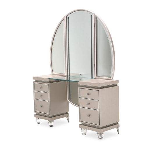 Glimmering Heights - Upholstered Vanity - Ivory - R&R Furniture Gallery (Fountain Valley, CA)