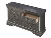 Glory Furniture Verona dresser with multiple drawers and a sleek wood finish, designed for stylish bedroom storage.