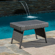 Outdoor Wicker Table With Rectangular Tabletop - Gray - R&R Furniture Gallery (Fountain Valley, CA)