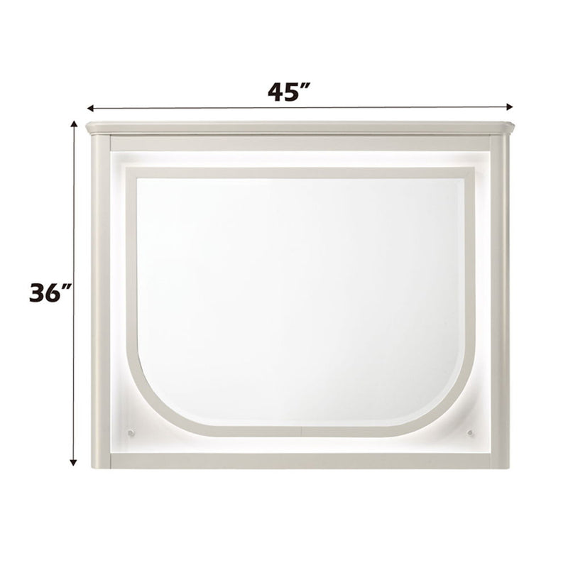 Laveda - Mirror With LED - Pearl White - R&R Furniture Gallery (Fountain Valley, CA)