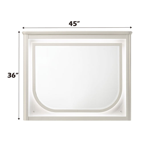 Laveda - Mirror With LED - Pearl White - R&R Furniture Gallery (Fountain Valley, CA)