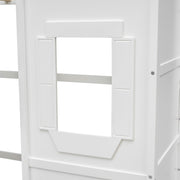 DreamHaus house loft bed with ladder featuring a cozy elevated sleeping area and sturdy wooden frame.